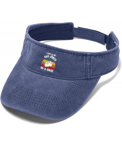 I Keep All My Dad Jokes in A Dad-A-Base Caps Visors for Teens Ponytail Cap Uv Protection Sports Navy $9.99 Visors