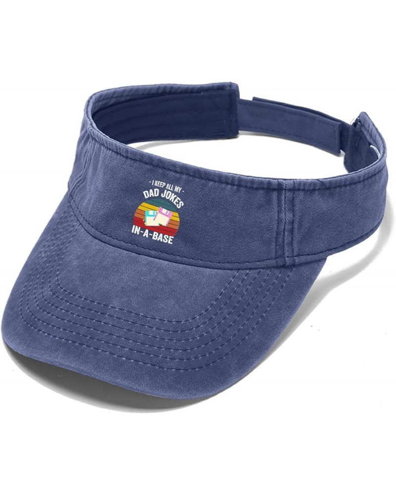 I Keep All My Dad Jokes in A Dad-A-Base Caps Visors for Teens Ponytail Cap Uv Protection Sports Navy $9.99 Visors