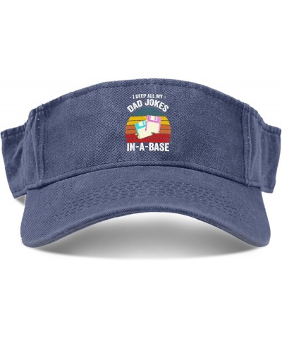 I Keep All My Dad Jokes in A Dad-A-Base Caps Visors for Teens Ponytail Cap Uv Protection Sports Navy $9.99 Visors