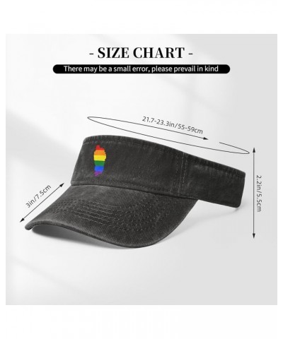 LGBT Flag Map of Dominica Sun Visor Hats for Women Men Adjustable Sports Sun Hats Cotton Golf Cap Black $9.71 Visors