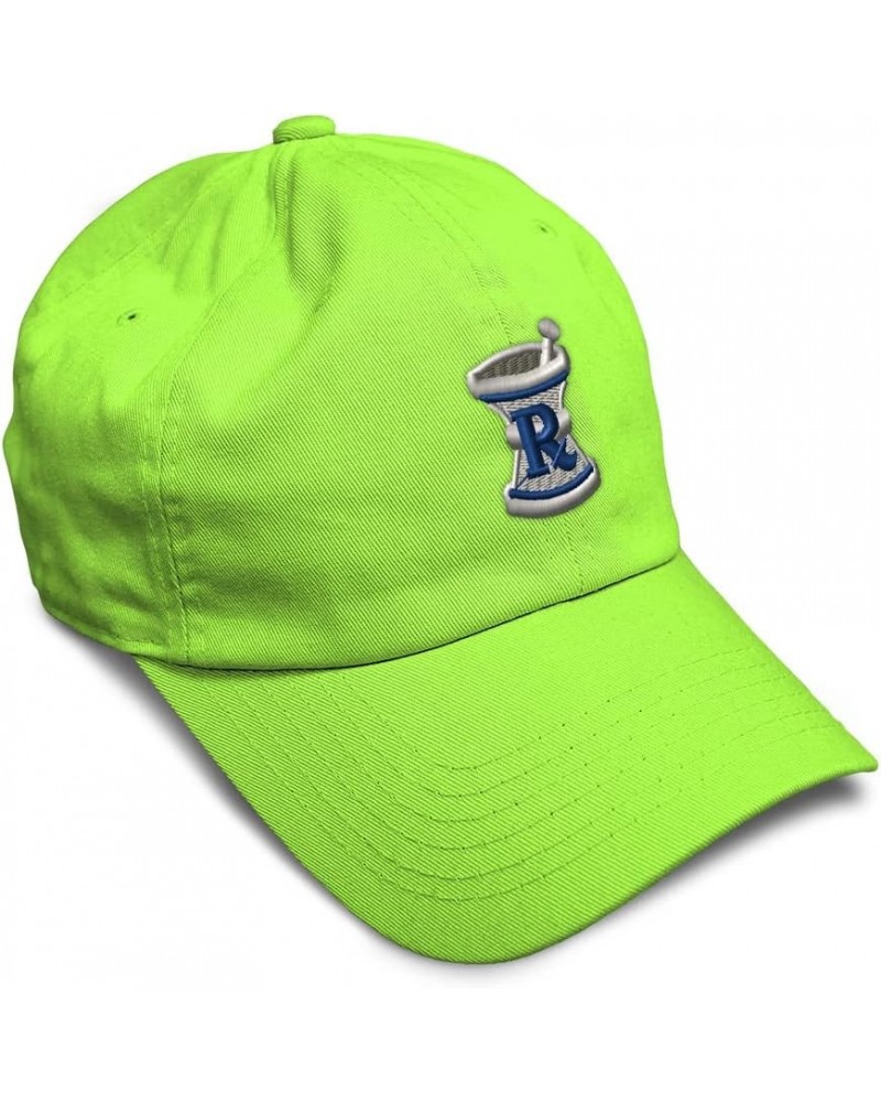 Custom Soft Baseball Cap Rx Pharmacy Embroidery Symbols Rx Twill Cotton Dad Hats for Men & Women Lime Design Only $15.07 Base...