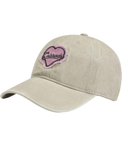 Men and Women' Hat Fashion Love Baseball Cap Ripped Denim Peaked Outdoor Sun Visor Choir Hats Beige $6.94 Baseball Caps