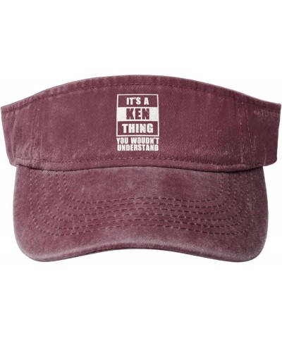 It's A Ken Thing You Woudn't Understand Sun Visor Hats Cotton Empty Top Baseball Cap for Men Women,Black Red $10.19 Visors