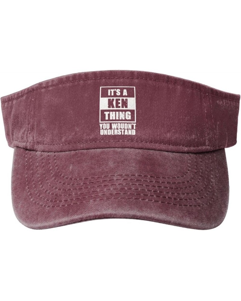 It's A Ken Thing You Woudn't Understand Sun Visor Hats Cotton Empty Top Baseball Cap for Men Women,Black Red $10.19 Visors