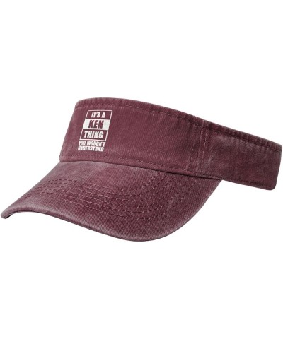 It's A Ken Thing You Woudn't Understand Sun Visor Hats Cotton Empty Top Baseball Cap for Men Women,Black Red $10.19 Visors