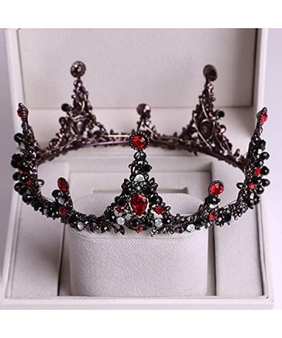 Hair Jewelry Crown Tiaras for Women Baroque Black Crystal Big Round Bridal Tiaras Crowns Pageant Prom Diadem Rhinestone Veil ...