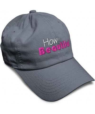 Soft Baseball Cap How Beautiful Style B Cotton Dad Hats for Men & Women Dark Grey $12.47 Baseball Caps