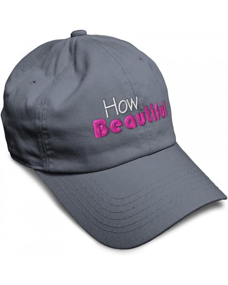 Soft Baseball Cap How Beautiful Style B Cotton Dad Hats for Men & Women Dark Grey $12.47 Baseball Caps