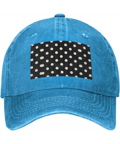 Black and White Polka Dots Print Baseball Cap Adjustable Outdoor Hat Unisex Headwear Easter Sun Hats,Trucker Cap Gift Blue $1...