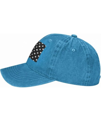 Black and White Polka Dots Print Baseball Cap Adjustable Outdoor Hat Unisex Headwear Easter Sun Hats,Trucker Cap Gift Blue $1...