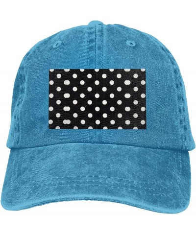 Black and White Polka Dots Print Baseball Cap Adjustable Outdoor Hat Unisex Headwear Easter Sun Hats,Trucker Cap Gift Blue $1...