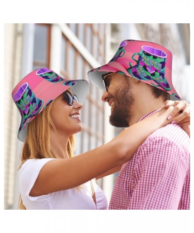 A Brood of Chickens Print Packable Travel Sun Caps Teens Women Men Outdoor Fisherman Beach Print Bucket Hats Unisex 90's Cup ...