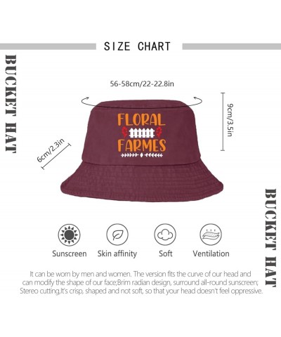 Floral farmes Bucket Hats Bucket Hats Trendy Hat for Travel Accessories for Hiking Must Haves Deep Rose $10.61 Bucket Hats