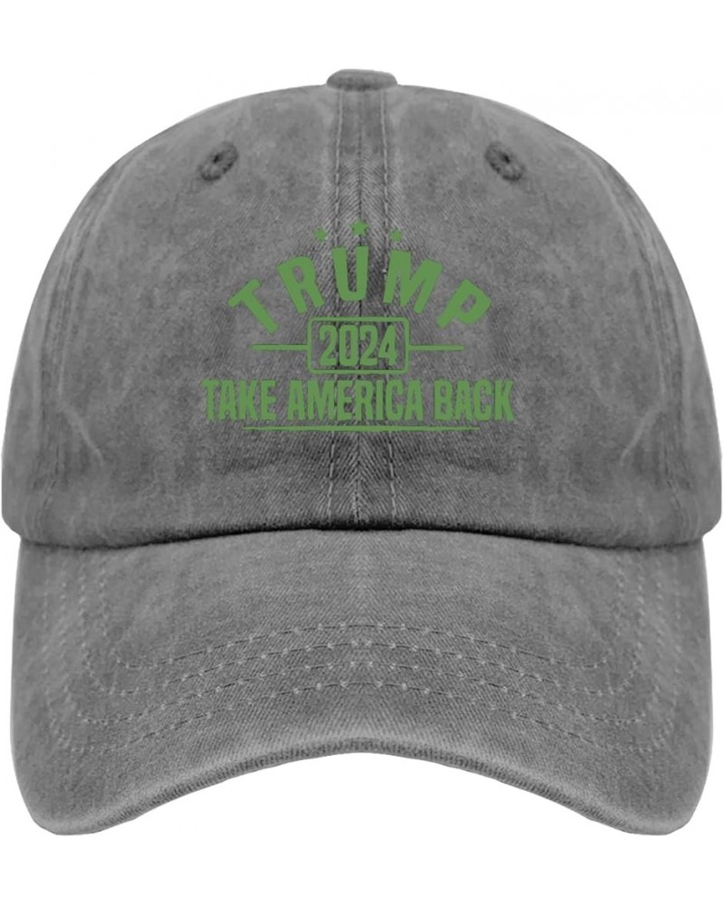 Trump 2024 TAKE America Back Golf Hat Party Hat Pigment Black Mens Golf Hat Gifts for Dad Workout Hats Pigment Gray $10.98 Co...