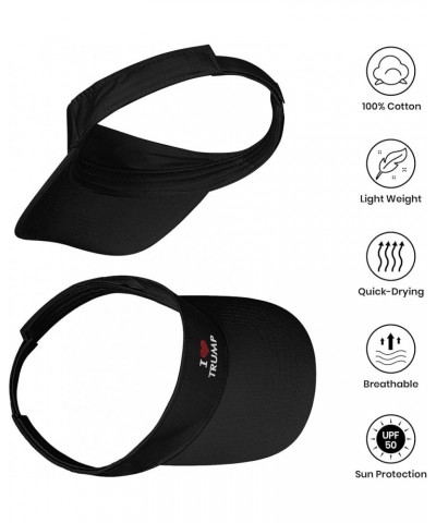 Embroidered Visor Hat Sun Sports Adjustable Visor Cap for Men Women Black $10.74 Visors