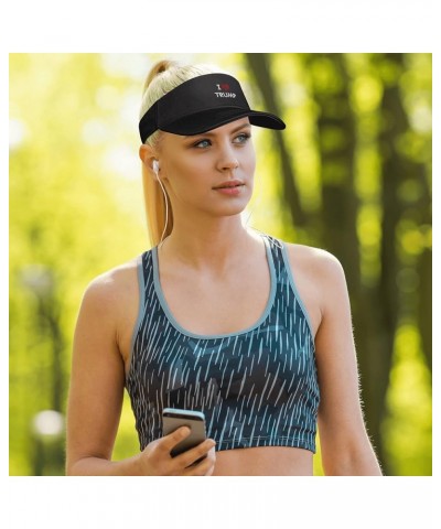 Embroidered Visor Hat Sun Sports Adjustable Visor Cap for Men Women Black $10.74 Visors