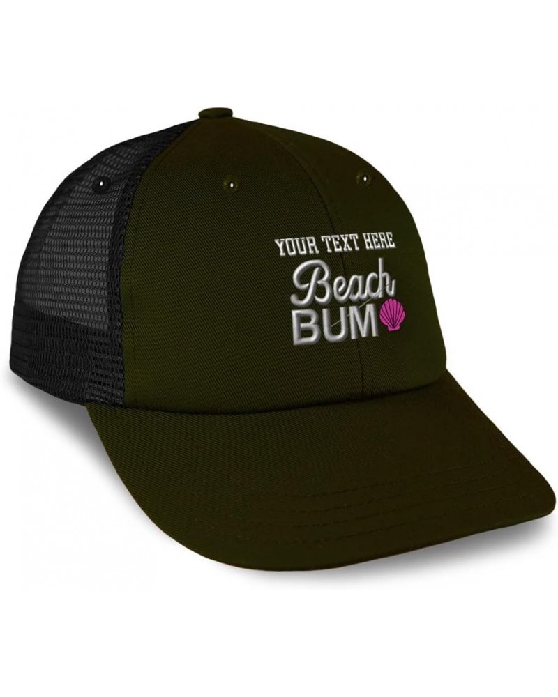 Custom Trucker Hat Baseball Cap Beach Bum Style B Ocean Dad Hats for Men & Women Loden Black Personalized Text Here $14.10 Ba...