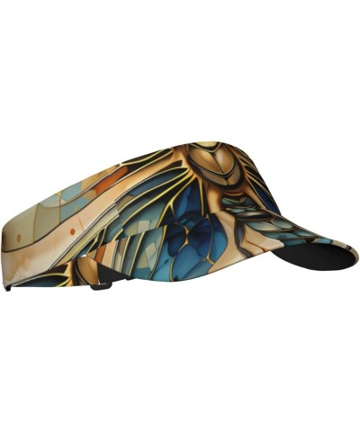 Multicolored Marbling Patterned Adult Sunscreen Visor Cap - Stylish and Adjustable Sun Protection Hat for Men and Women Golde...