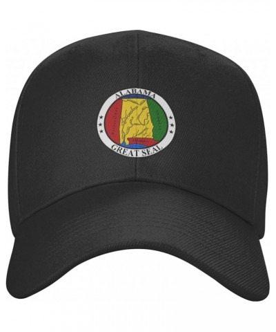 Seal of Alabama Baseball Cap for Men Women Classic Adjustable Golf Dad Hat Black $12.61 Baseball Caps