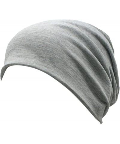 Men Women Simple Turban Hats Solid Color Stretchy Pullover Pile Cap Fashion Slouchy Head Scarf Hats One Size D $5.45 Skullies...