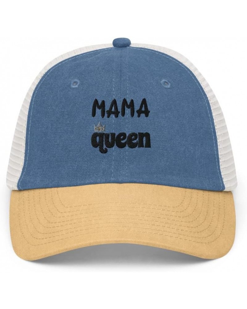 Mom Cap, Mama Queen, Pigment-Dyed Cap, Royal/Mustard/Stone, One Size $19.82 Baseball Caps