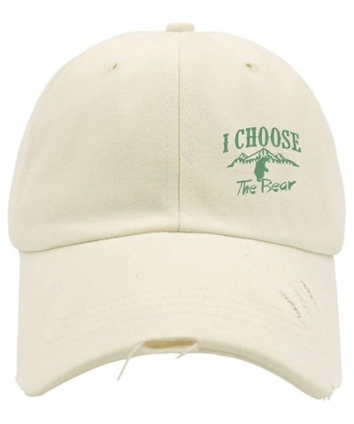 Baseball Hats I Choose The Bear Trucker Hats for Women Fashion Polyester Snapbacks Cream-coloured-distressed Baseball Hat $11...