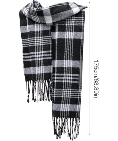 Classic Checked Scarf Teenagers Shawl Cashmere Like Scarf Women Winter Neck D $8.00 Scarves