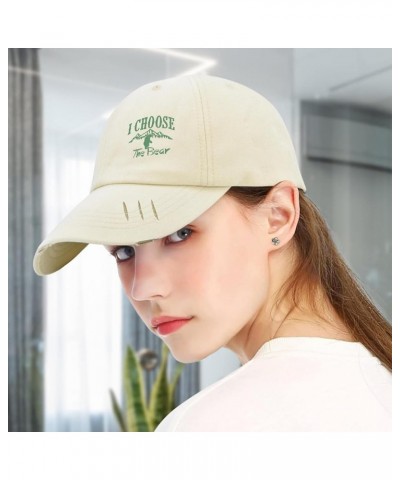 Baseball Hats I Choose The Bear Trucker Hats for Women Fashion Polyester Snapbacks Cream-coloured-distressed Baseball Hat $11...