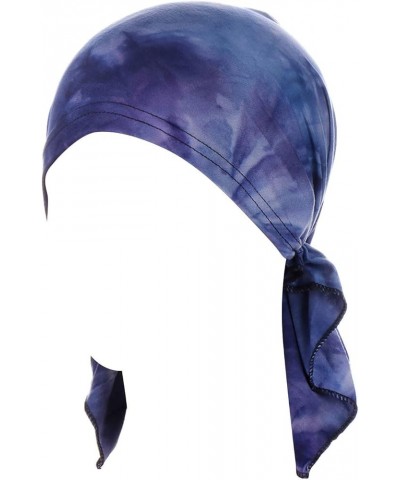 Womens Casual Tie Dye Head Scarf Hat Headwear Muslim Turban Cap Headwrap Beanie Turban Cap Turban for Women Blue $5.73 Skulli...