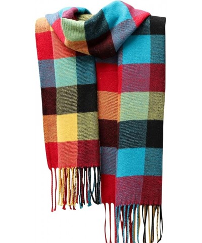 Classic Checked Scarf Teenagers Shawl Cashmere Like Scarf Women Winter Neck D $8.00 Scarves