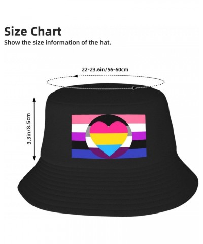 Asexual Panromantic Genderfluid Pride Flag Summer Style Essential: Double-Layer Fisherman Hat for Sun Protection and Fashion!...