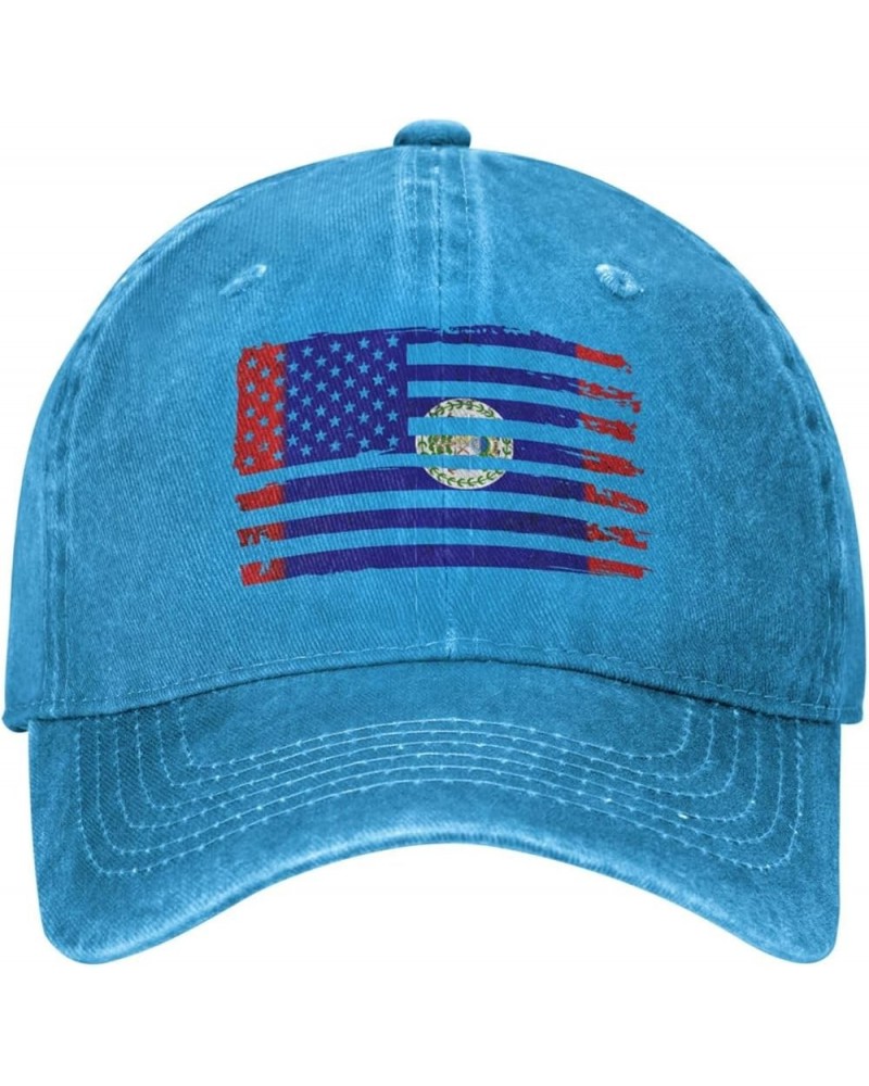 USA American Belize Flag Belizean Baseball Cap Blue $9.06 Baseball Caps