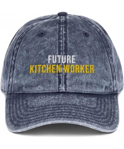 Future Kitchen Worker Hat (Embroidered Vintage Cotton Twill Cap) Kitchen Worker Apparel Navy $19.99 Baseball Caps