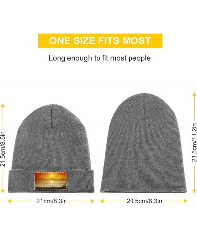 Slouchy Beanie Hat for Men and Women Long Bridge Sea Winter Warm Chunky Knit Cap Charcoal-wood Beach $10.92 Skullies & Beanies