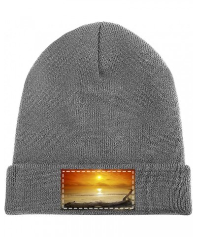 Slouchy Beanie Hat for Men and Women Long Bridge Sea Winter Warm Chunky Knit Cap Charcoal-wood Beach $10.92 Skullies & Beanies