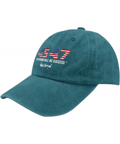 Trump 2024 Vintage 45 47 American Flag 4547 Trump Trucker hat Vintage Cotton Washed Baseball Caps Cyan Blue $10.81 Baseball Caps