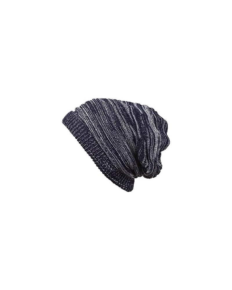 Unisex Knit Cuff Beanie Hat Soft Warm Slouchy Beanie Hat Warm Ski Hat Soft Daily Hat B-navy $7.58 Skullies & Beanies