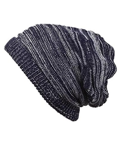 Unisex Knit Cuff Beanie Hat Soft Warm Slouchy Beanie Hat Warm Ski Hat Soft Daily Hat B-navy $7.58 Skullies & Beanies