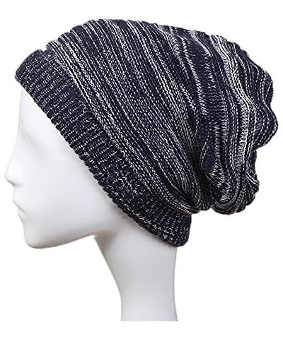 Unisex Knit Cuff Beanie Hat Soft Warm Slouchy Beanie Hat Warm Ski Hat Soft Daily Hat B-navy $7.58 Skullies & Beanies