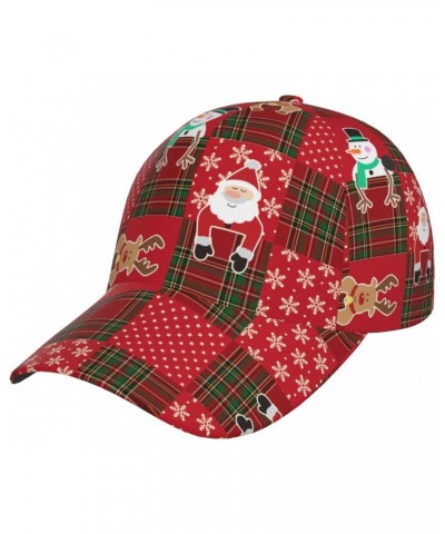 Christmas Plaid Deer Santa Claus Baseball Cap Dad Hat Adjustable Sun Hat Trucker Cap for Men and Women $15.83 Baseball Caps