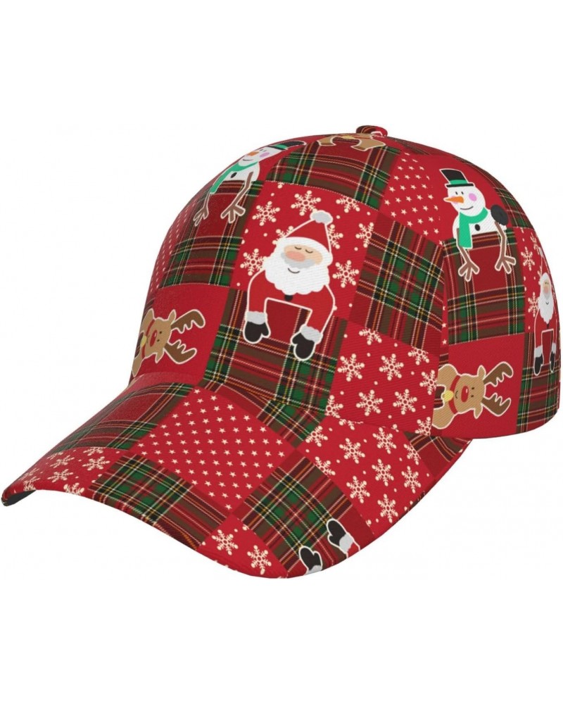 Christmas Plaid Deer Santa Claus Baseball Cap Dad Hat Adjustable Sun Hat Trucker Cap for Men and Women $15.83 Baseball Caps