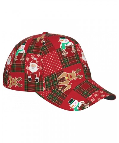 Christmas Plaid Deer Santa Claus Baseball Cap Dad Hat Adjustable Sun Hat Trucker Cap for Men and Women $15.83 Baseball Caps