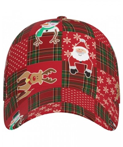 Christmas Plaid Deer Santa Claus Baseball Cap Dad Hat Adjustable Sun Hat Trucker Cap for Men and Women $15.83 Baseball Caps