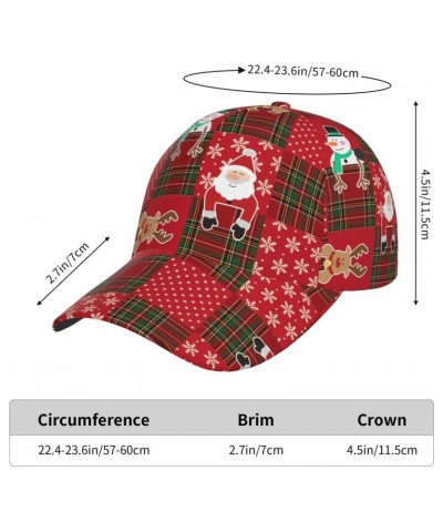 Christmas Plaid Deer Santa Claus Baseball Cap Dad Hat Adjustable Sun Hat Trucker Cap for Men and Women $15.83 Baseball Caps