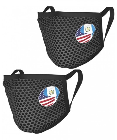 Yin Yang Flag Combination of America and Guatemala Face Mask 2 Pcs Face Cover Reusable Washable Breathable for Men Women Bala...