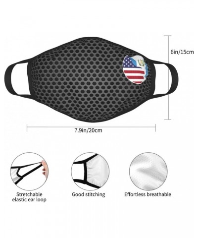 Yin Yang Flag Combination of America and Guatemala Face Mask 2 Pcs Face Cover Reusable Washable Breathable for Men Women Bala...