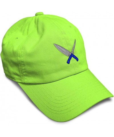 Soft Baseball Cap Cooking Knives Utensils Embroidery Cotton Dad Hats for Men & Women Lime Design Only $12.00 Baseball Caps