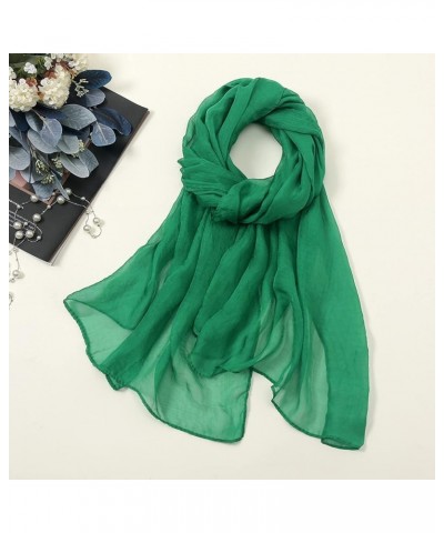 Boho Scarf For Women Lightweight Sheer Silky Feeling Chiffon Scarf Long Chiffon Sheer Scarf For Summer Green $5.29 Scarves