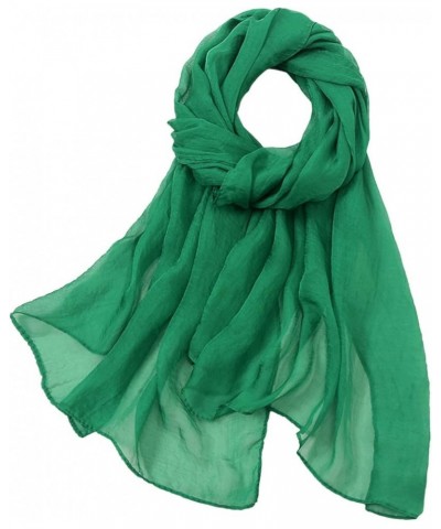 Boho Scarf For Women Lightweight Sheer Silky Feeling Chiffon Scarf Long Chiffon Sheer Scarf For Summer Green $5.29 Scarves