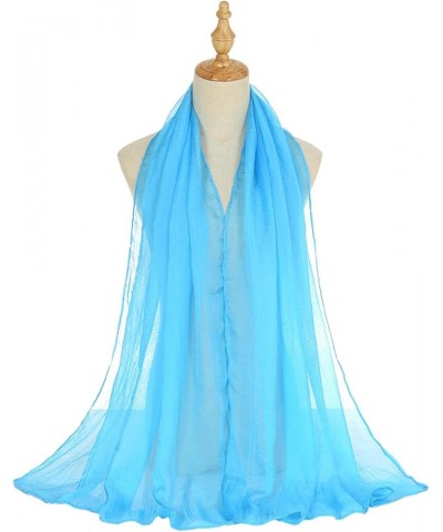 Boho Scarf For Women Lightweight Sheer Silky Feeling Chiffon Scarf Long Chiffon Sheer Scarf For Summer Green $5.29 Scarves